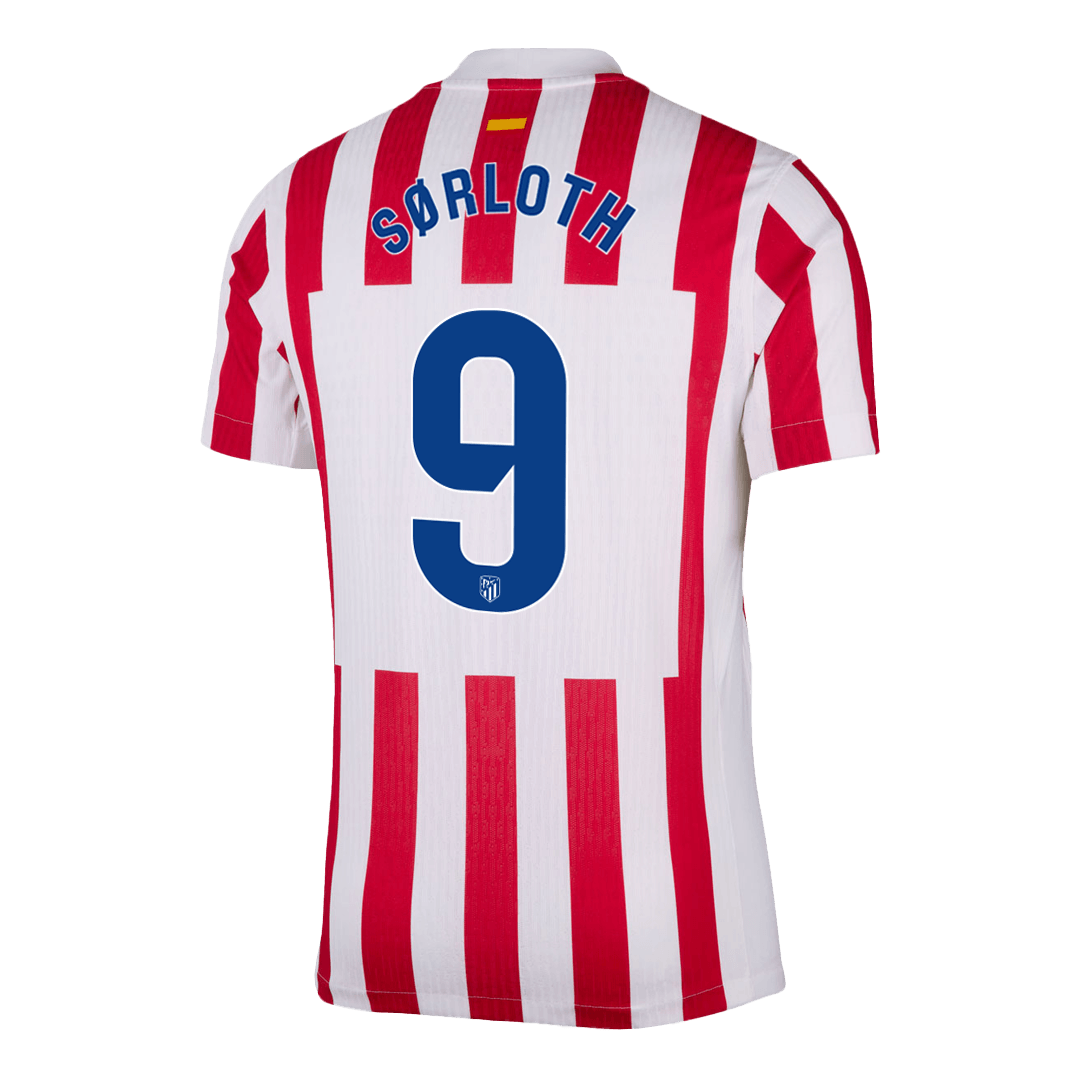 Camiseta Auténtica SØRLOTH #9 Atletico Madrid 2025/26 Primera Equipación - Version Jugador
