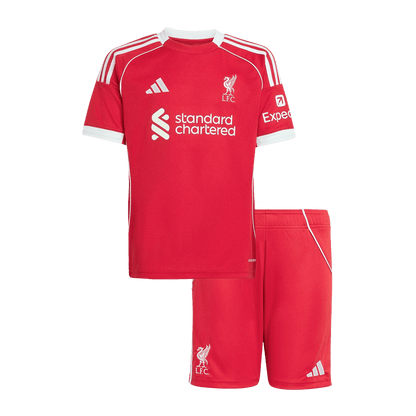 Miniconjunto Liverpool 2025/26 Primera Equipación Niño camiseta de fútbol