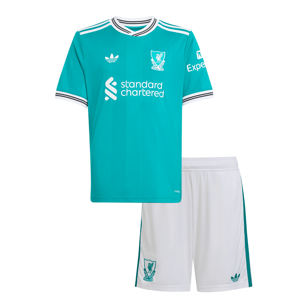 Conjunto Infantil Liverpool 2025/26 Tercera Equipación camiseta de fútbol