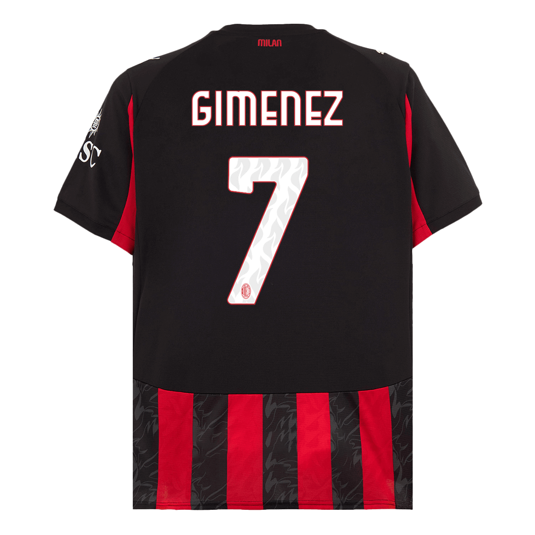 Camiseta GIMENEZ #7 AC Milan 2025/26 Primera Equipación - Version Hincha - Calidad premium