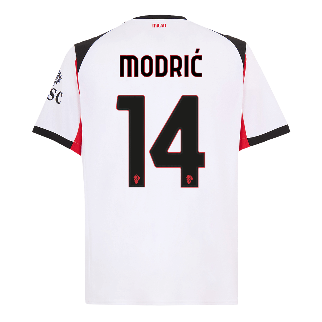 Camiseta MODRIĆ #14 AC Milan 2025/26 Segunda Equipación-Versión Hincha-Camisetas Pasion Shop
