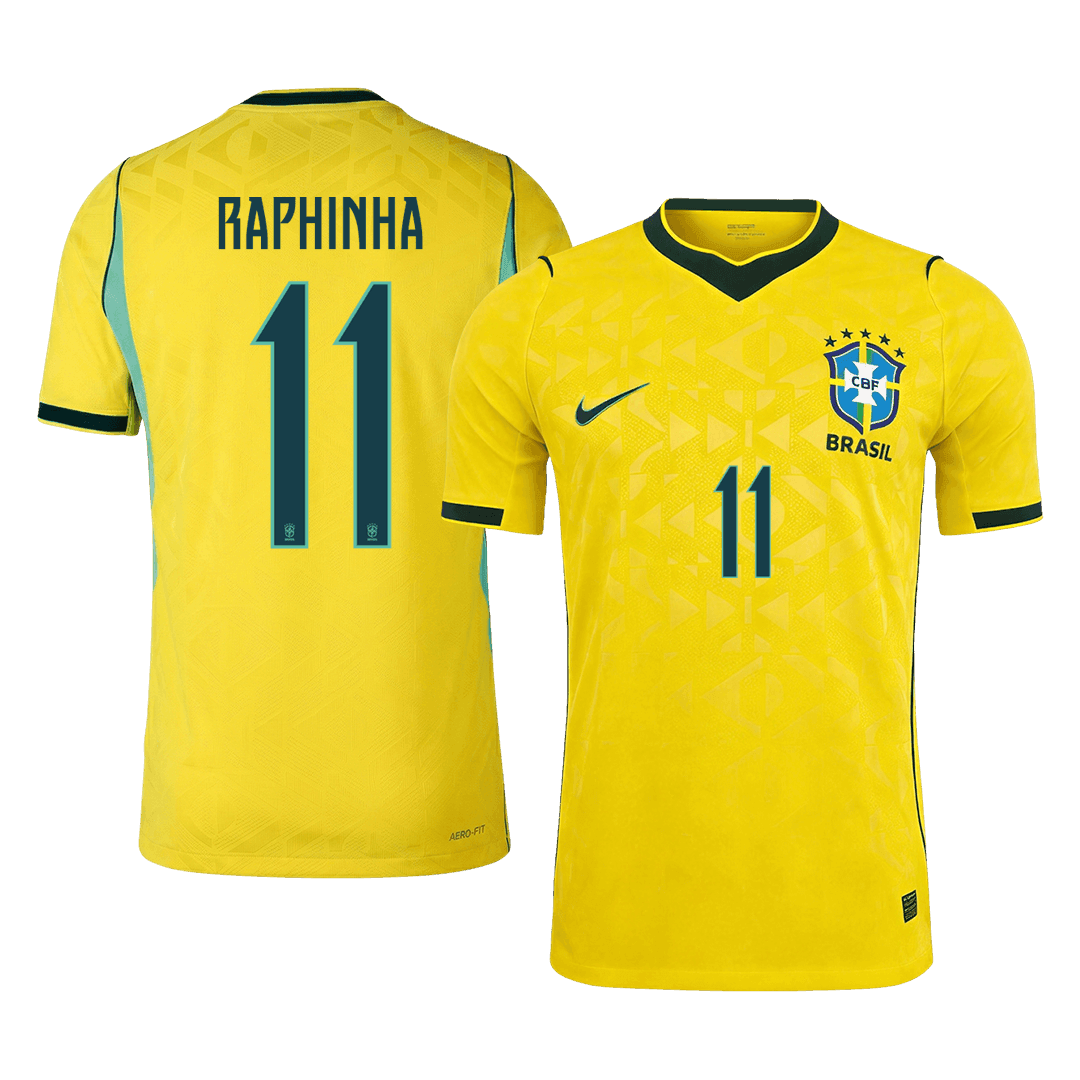 Camiseta Auténtica RAPHINHA #11 Brazil 2026 Primera Equipación Copa del Mundo - Version Jugador