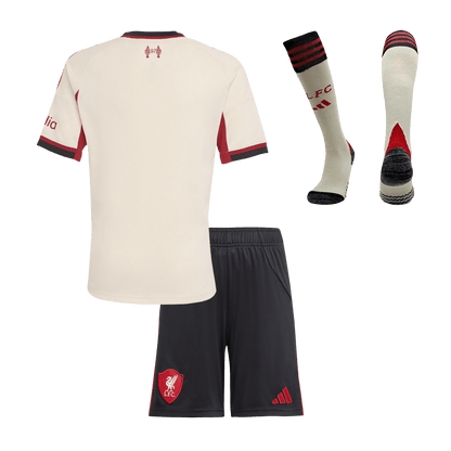 Conjunto Infantil Completo Liverpool 2025/26 Segunda Equipación Kids-Camisetas Pasion Shop