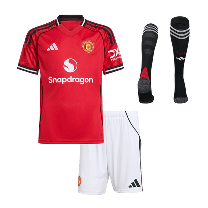 Conjunto Infantil Completo Manchester United 2025/26 Primera Equipación camiseta de fútbol