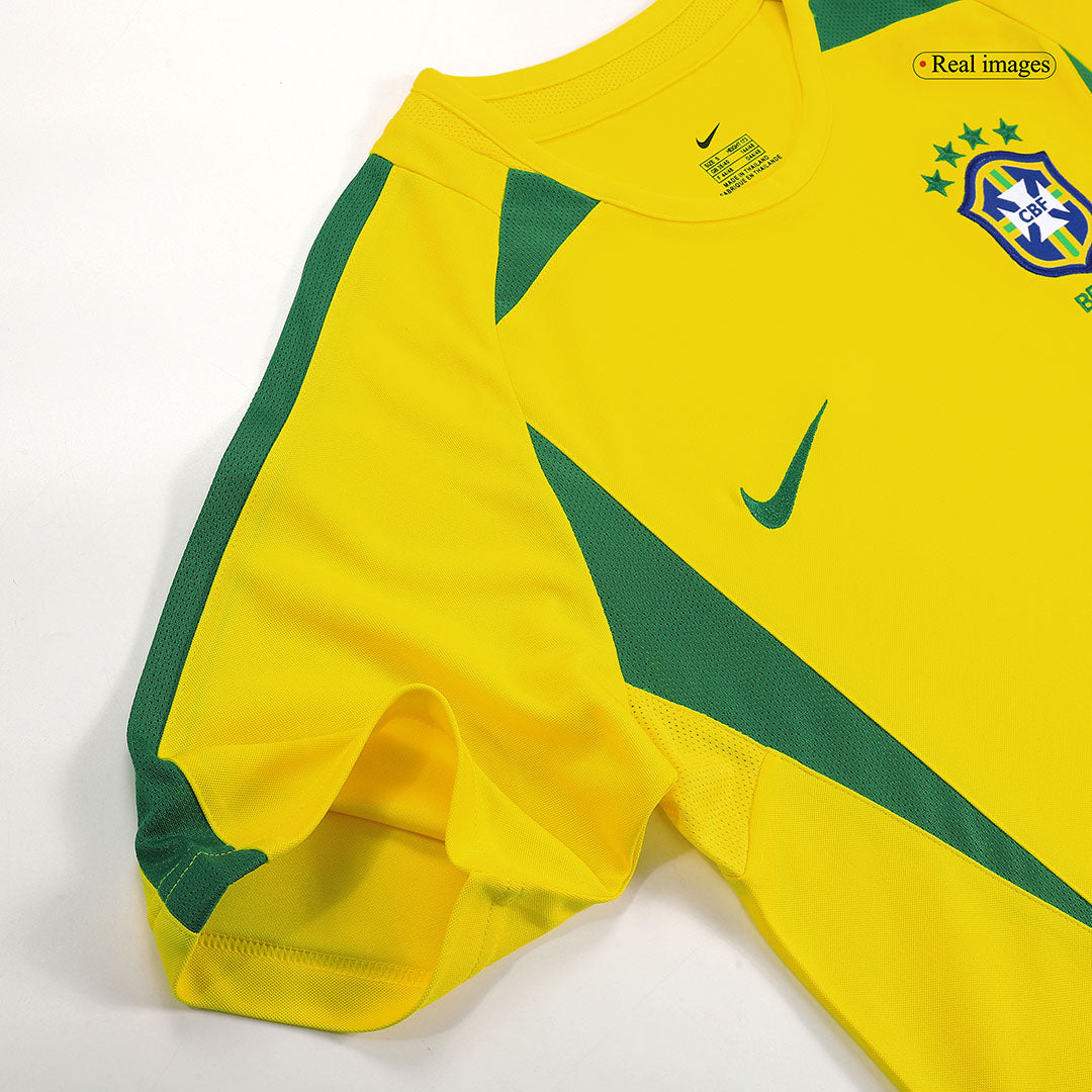 Tricouri Fotbal Vintage Brazilia RONALDO #9 Acasă 2002/03