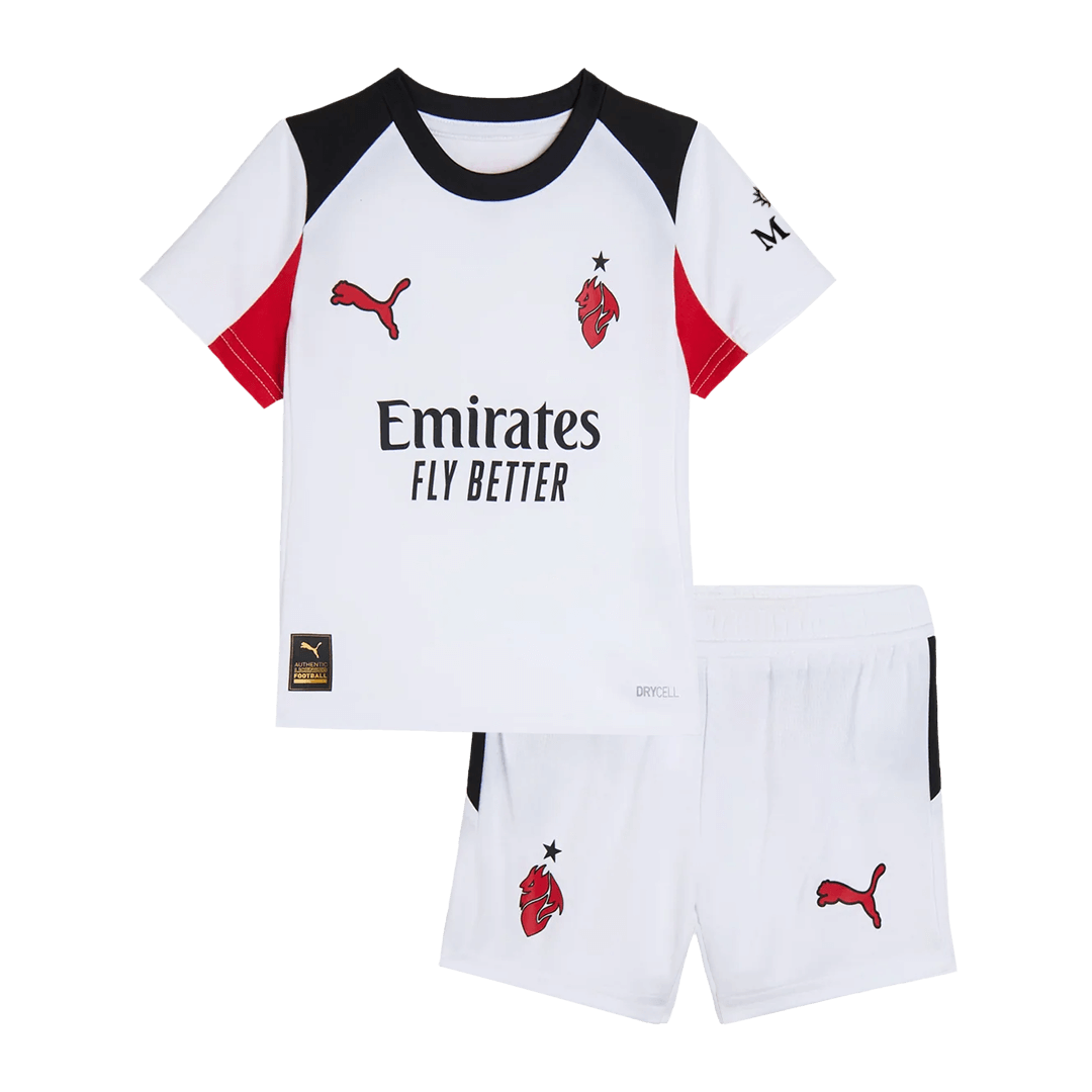 Conjunto Infantil AC Milan 2025/26 Segunda Equipación camiseta de fútbol