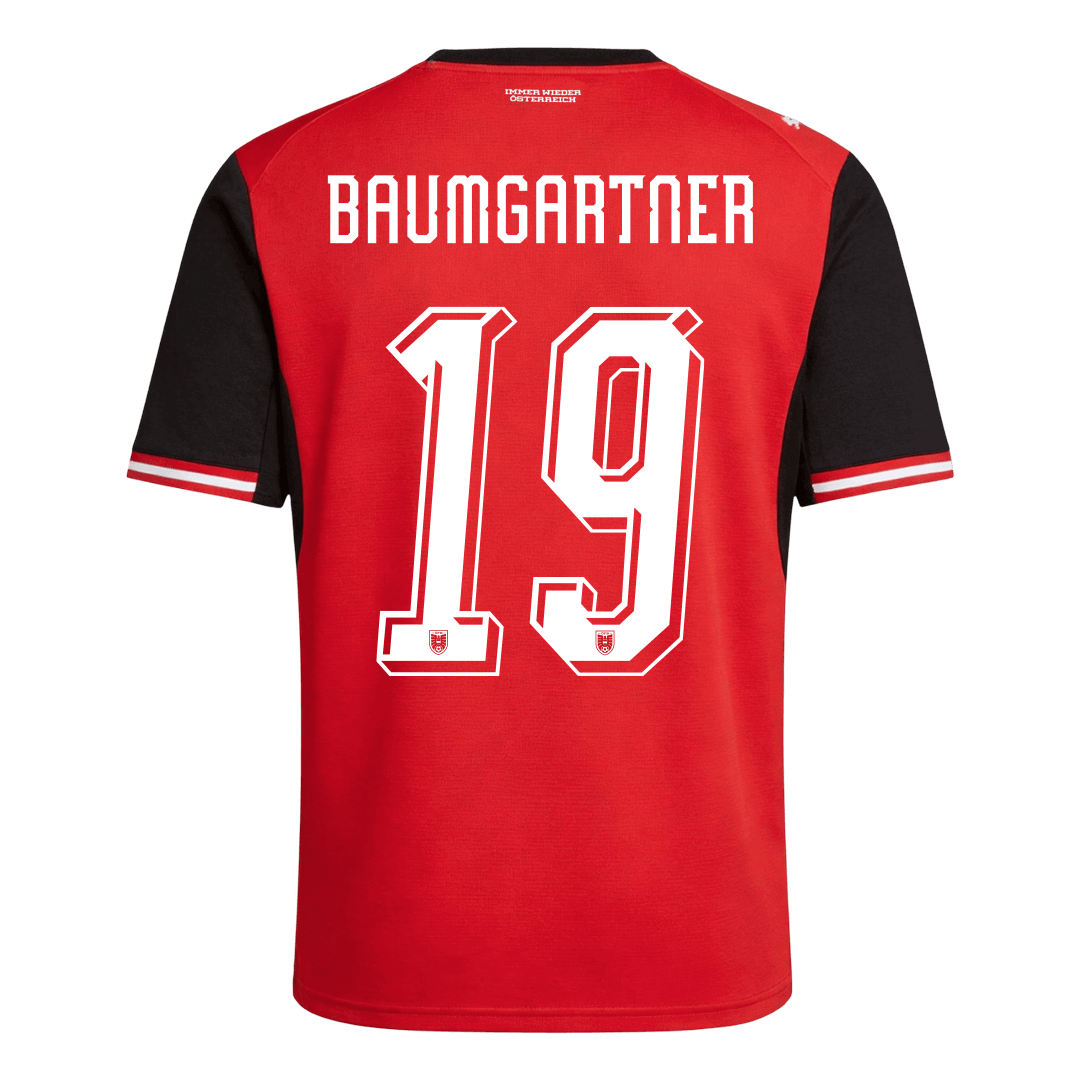 Camiseta BAUMGARTNER #19 Austria 2026 Primera Equipación Copa del Mundo - Versión Hincha