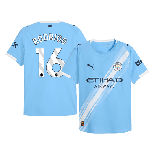 Camiseta Auténtica RODRIGO #16 Manchester City 2025/26 Primera Equipación-Versión Jugador