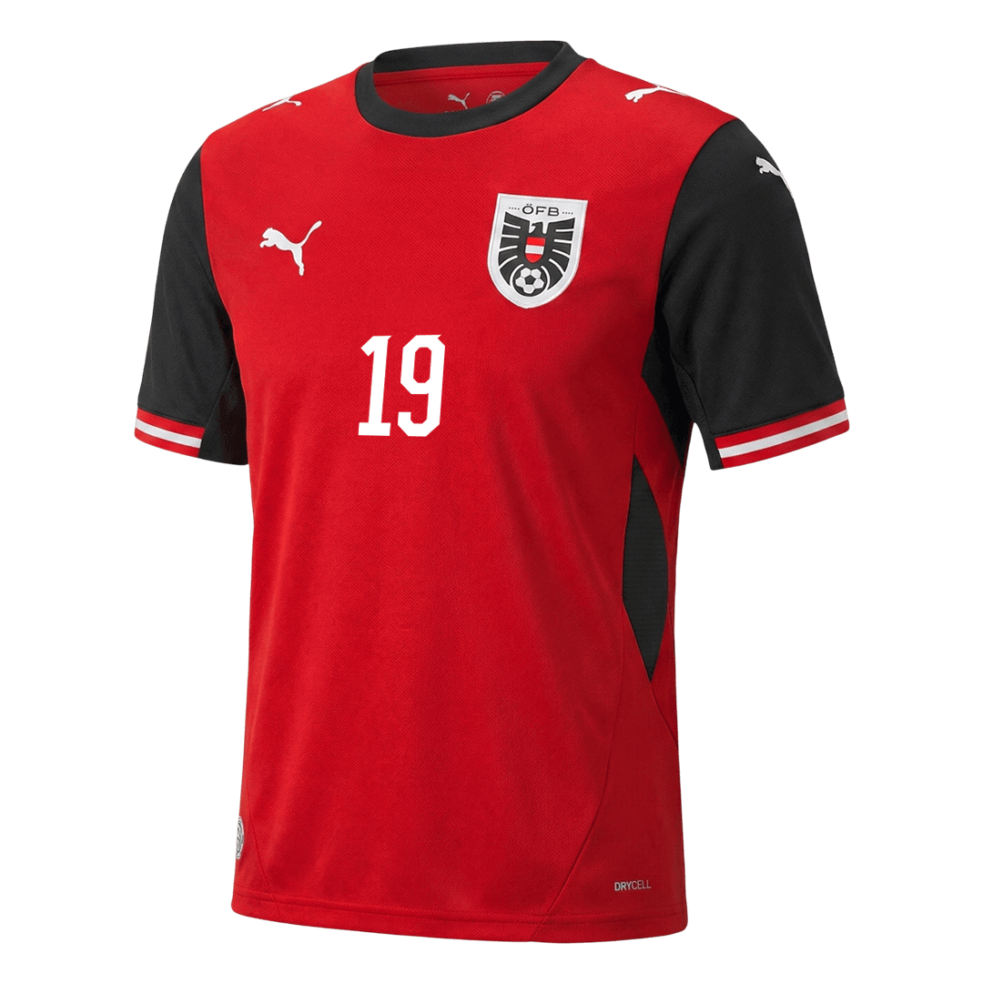 Camiseta BAUMGARTNER #19 Austria 2026 Primera Equipación Copa del Mundo - Versión Hincha