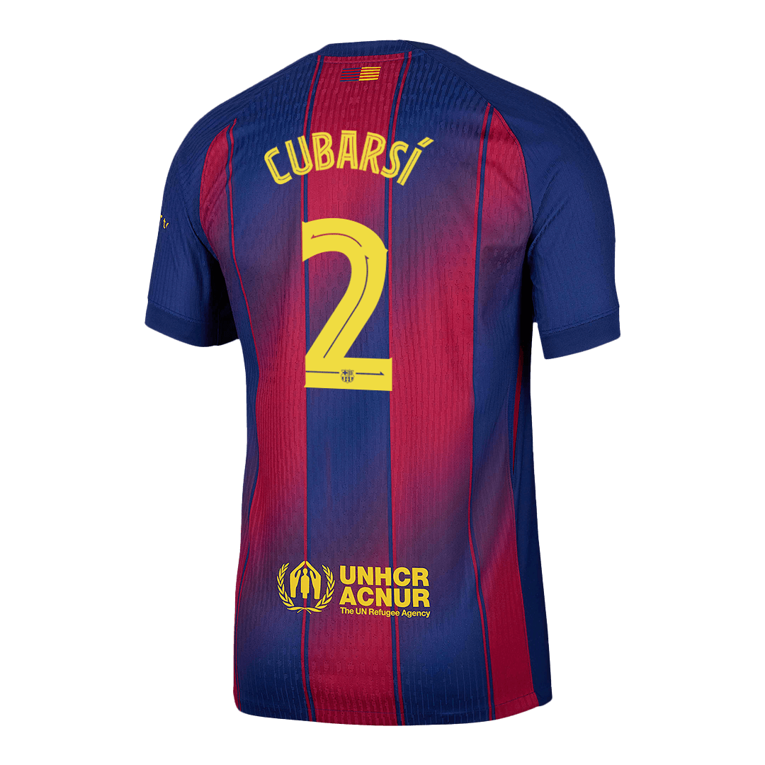 UCL Camiseta Auténtica CUBARSÍ #2 Barcelona 2025/26 Primera Equipación-Versión Jugador-Camisetas Pasion Shop