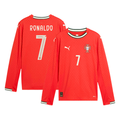 Tricouri Fotbal Portugalia RONALDO #7 Acasă 2025 Mânecă Lungă