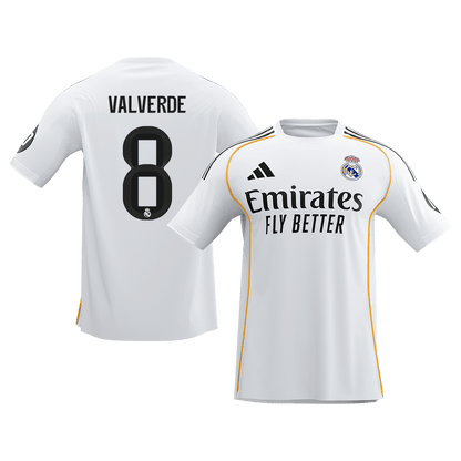 Calidad Premium Camiseta VALVERDE #8 Real Madrid 2025/26 Primera Equipación-Versión Hincha