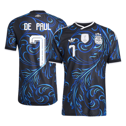 Camiseta Auténtica DE PAUL #7 Argentina 2026 Segunda Equipación Copa del Mundo - Version Jugador