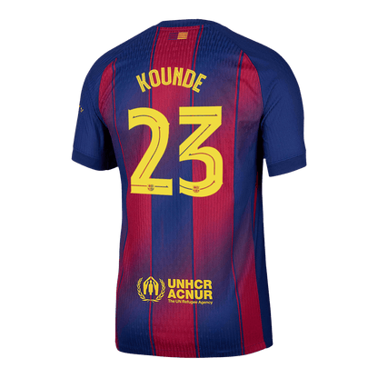 UCL Camiseta Auténtica KOUNDE #23 Barcelona 2025/26 Primera Equipación - Version Jugador