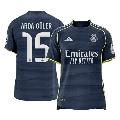 Calidad Premium Camiseta Auténtica ARDA GÜLER #15 Real Madrid 2025/26 Segunda Equipación -Versión Ju