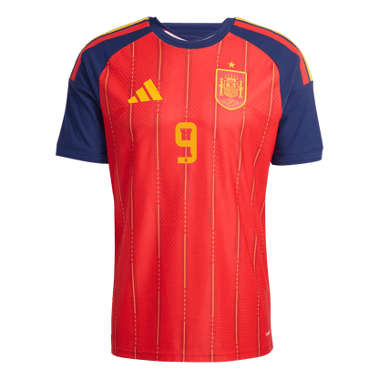 Camiseta Auténtica GAVI #9 Spain 2026 Primera Equipación Copa del Mundo - Version Jugador