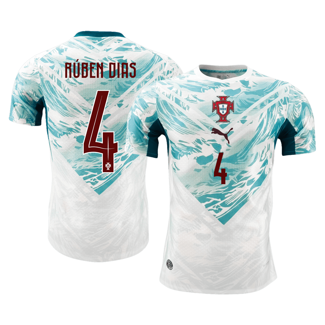 Camiseta Auténtica RÚBEN DIAS #4 Portugal 2026 Segunda Equipación Copa del Mundo - Version Jugador