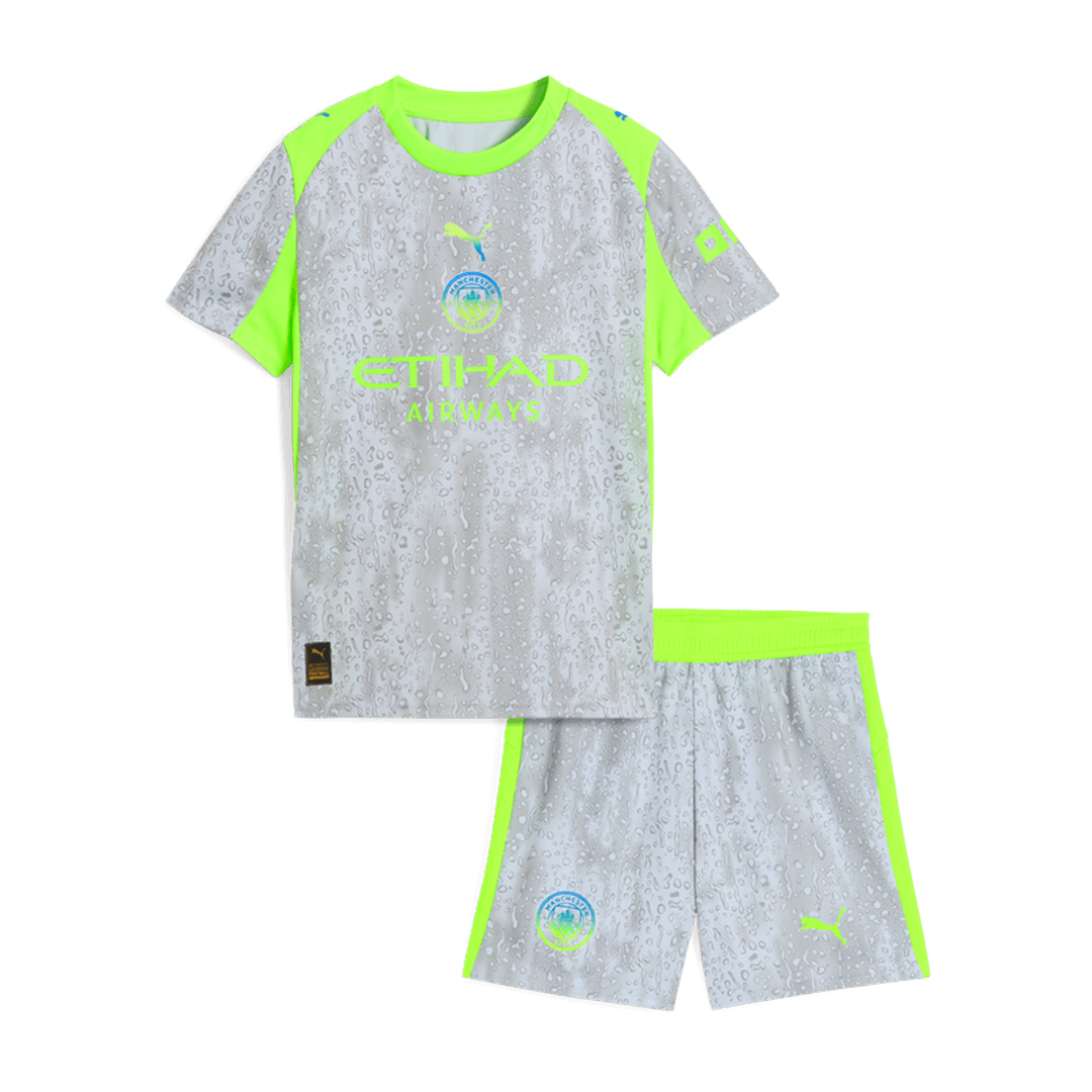 Conjunto Infantil Manchester City 2025/26 Tercera Equipación camiseta de fútbol