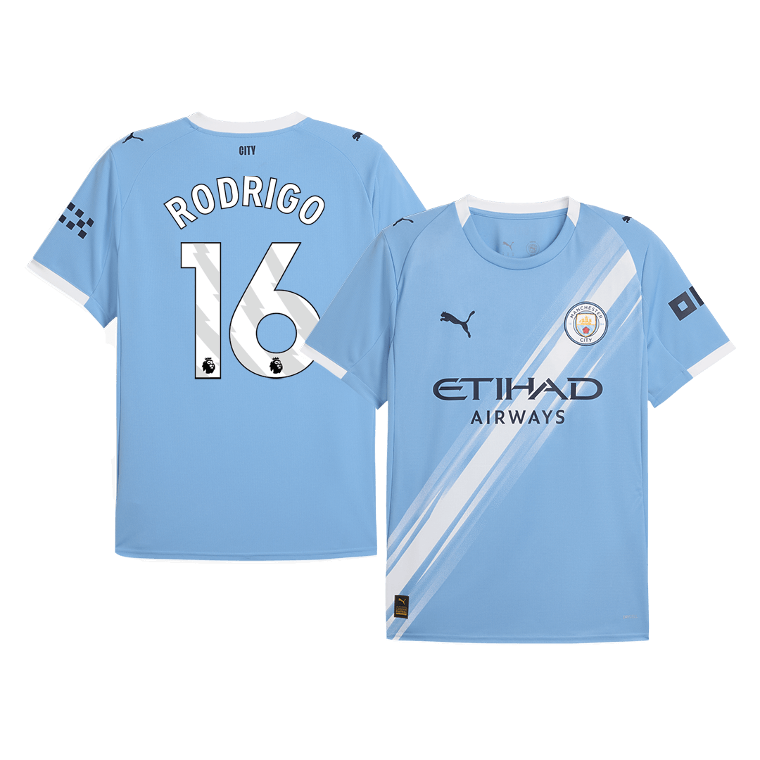 Tricouri Fotbal Manchester City RODRIGO #16 Acasă 2025/26 - Premium