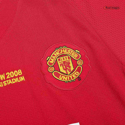 Tricouri Fotbal Vintage Manchester United SCHOLES #18 Acasă 2007/08 - UCL Final