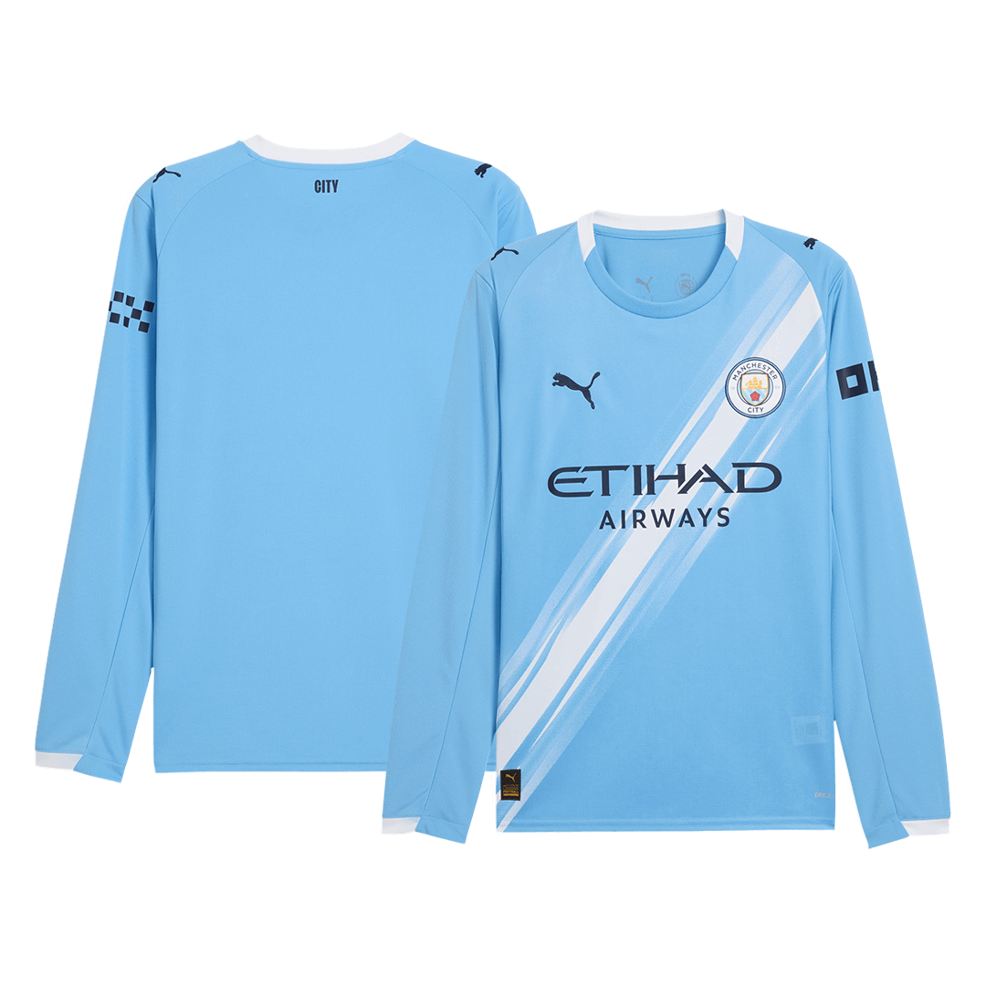 Camiseta Manga Larga Manchester City Primera Equipación 2025/26-Versión Hincha-Camisetas Pasion Shop