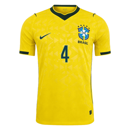 Camiseta Auténtica MARQUINHOS #4 Brazil 2026 Primera Equipación Copa del Mundo - Version Jugador
