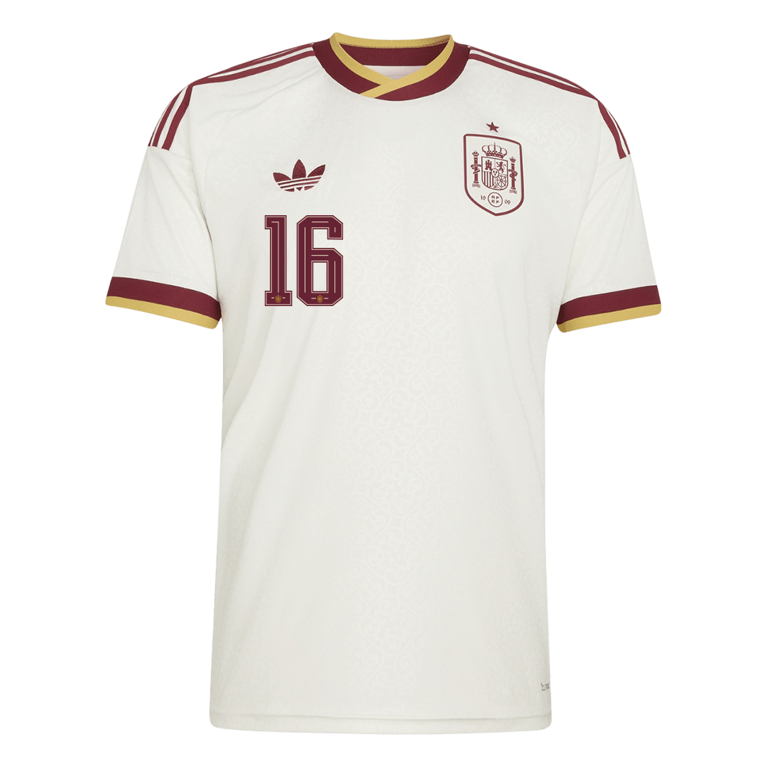 Camiseta RODRIGO #16 Spain 2026 Segunda Equipación Copa del Mundo - Versión Hincha
