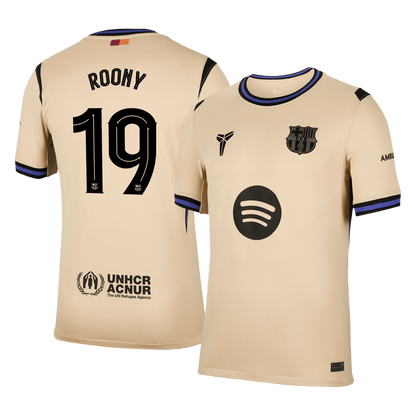 UCL Camiseta ROONY #19 Barcelona 2025/26 Segunda Equipación-Versión Hincha