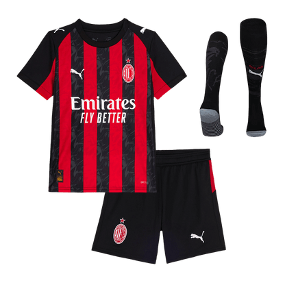 Conjunto Infantil Completo AC Milan 2025/26 Primera Equipación Kids camiseta de fútbol