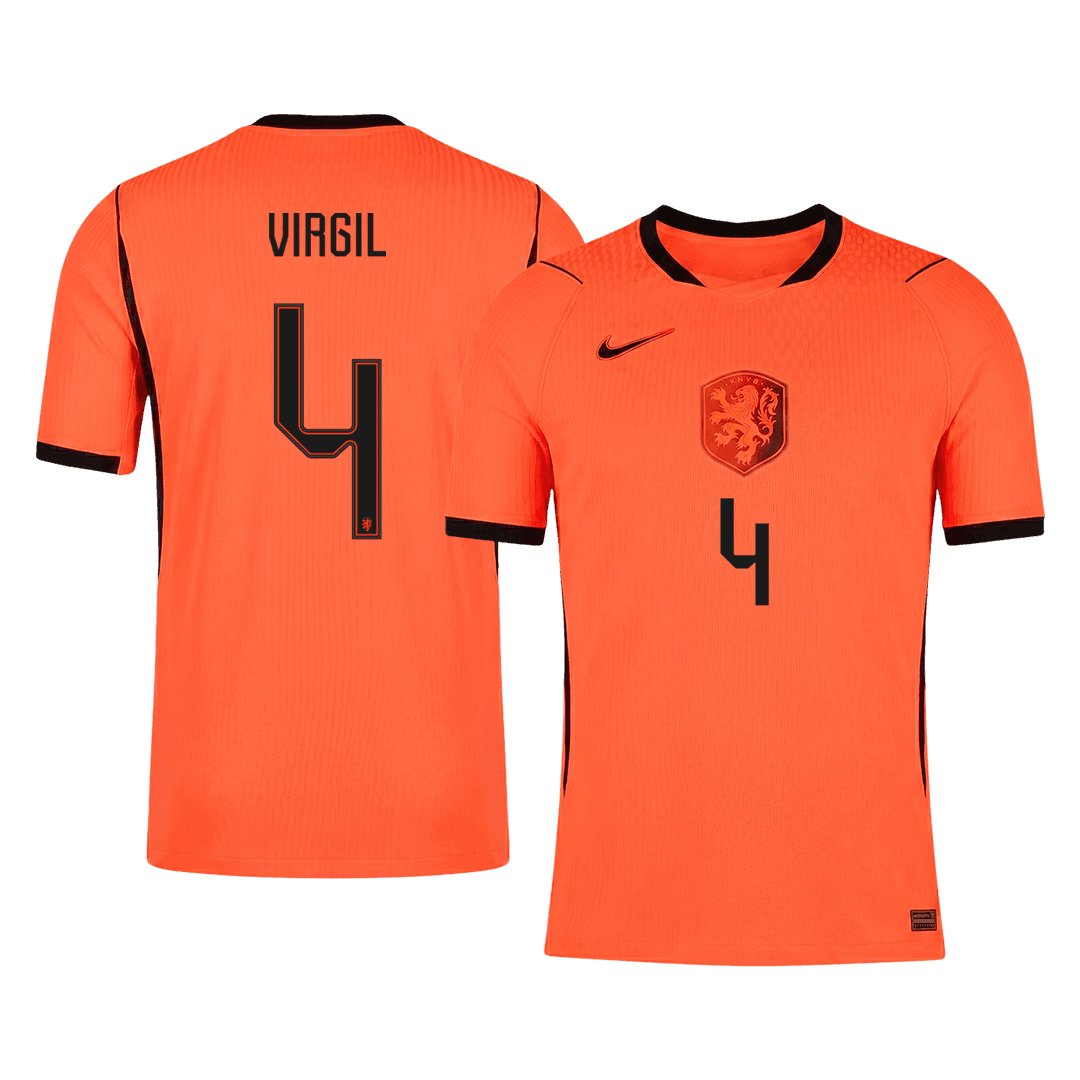 Camiseta Auténtica VIRGIL #4 Netherlands 2026 Primera Equipación Copa del Mundo - Version Jugador