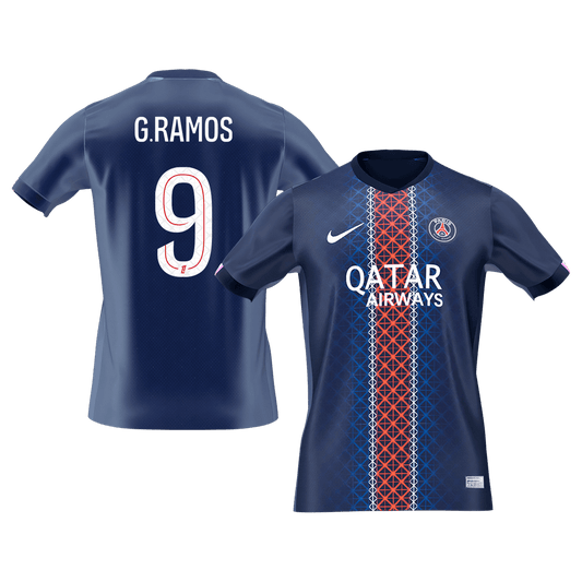 Calidad Premium Camiseta G.RAMOS #9 PSG 2025/26 Primera Equipación -Versión Hincha