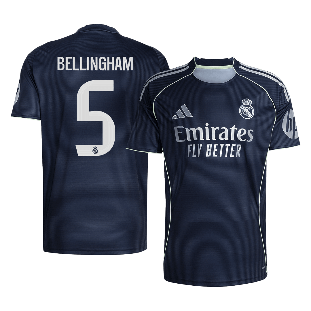 Calidad Premium Camiseta BELLINGHAM #5 Real Madrid 2025/26 Segunda Equipación-Versión Hincha