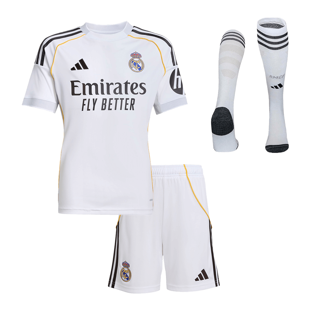 Miniconjunto Completo Real Madrid 2025/26 Primera Equipación Niño camiseta de fútbol