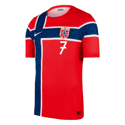 Camiseta Auténtica SØRLOTH #7 Norway 2026 Primera Equipación Copa del Mundo - Version Jugador