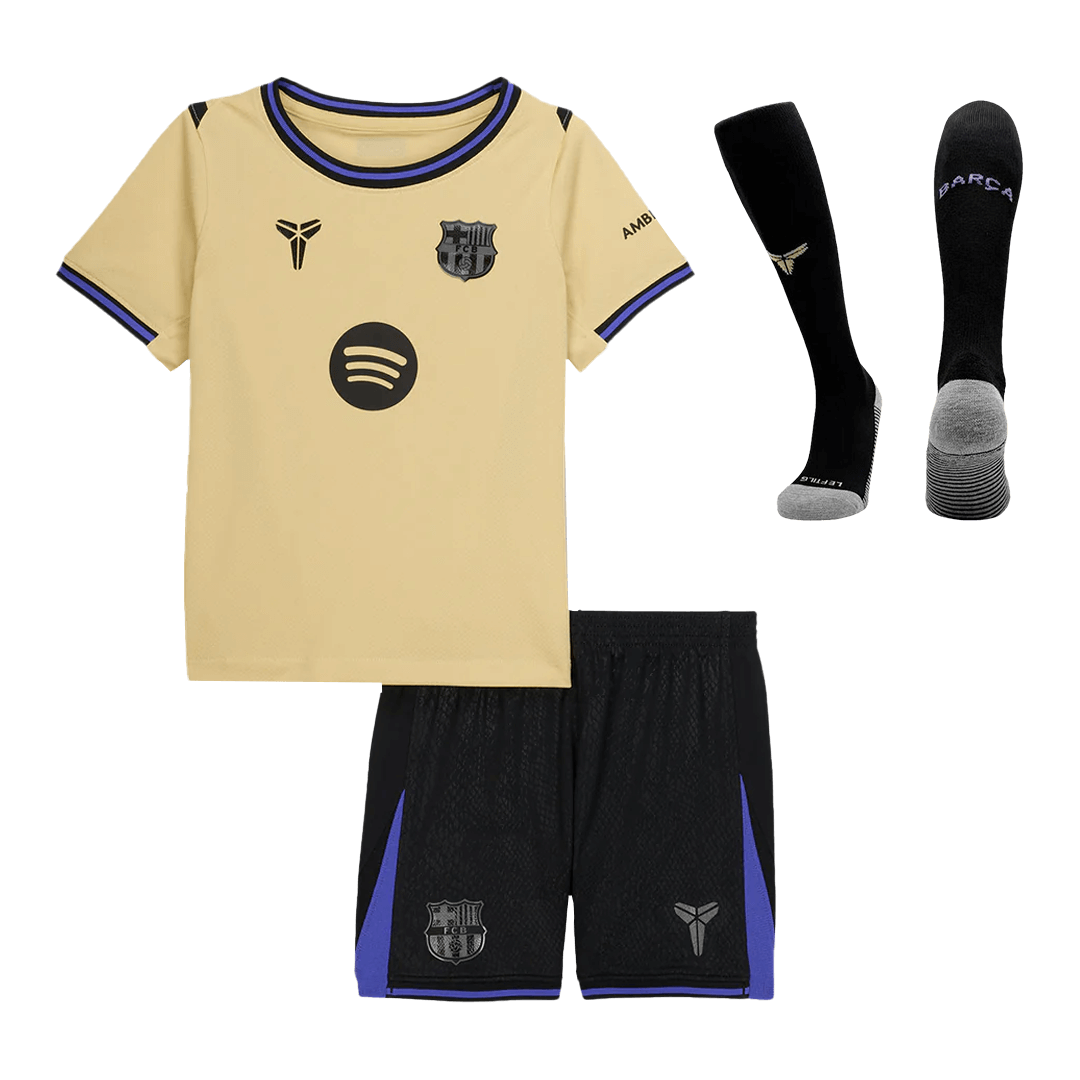 Conjunto Infantil Completo Barcelona 2025/26 Segunda Equipación Kids camiseta de fútbol