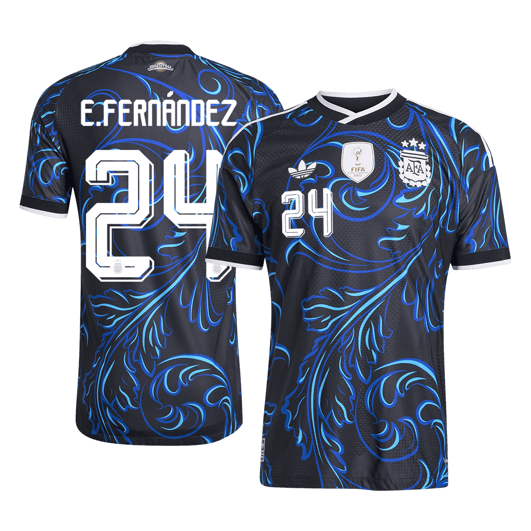 Camiseta Auténtica E. FERNÁNDEZ #24 Argentina 2026 Segunda Equipación Copa del Mundo - Version Jugador