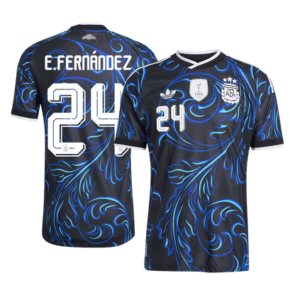 Camiseta Auténtica E. FERNÁNDEZ #24 Argentina 2026 Segunda Equipación Copa del Mundo - Version Jugador