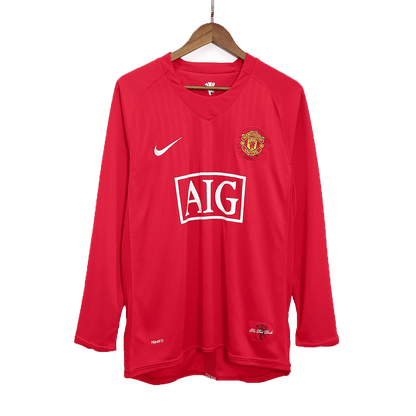 Tricouri Fotbal Vintage Manchester United SCHOLES #18 Acasă 2007/08 Mânecă Lungă