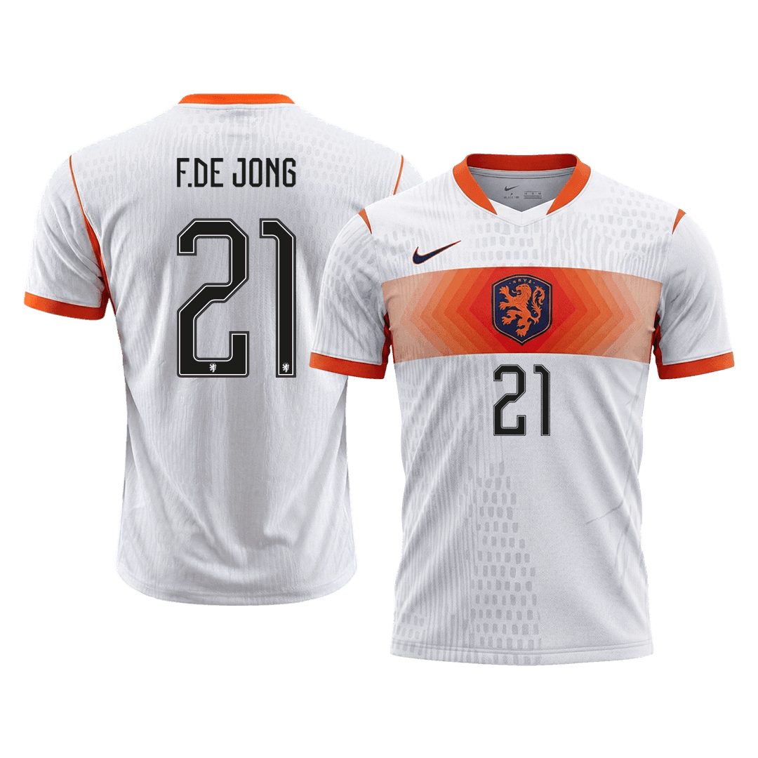 Camiseta Auténtica F.DE JONG #21 Netherlands 2026 Segunda Equipación Copa del Mundo - Version Jugador