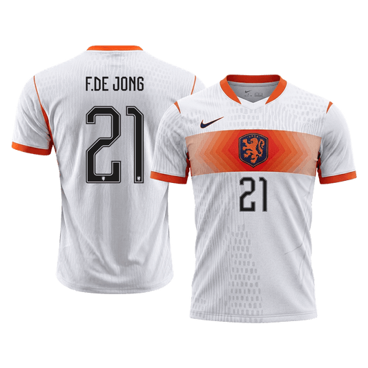 Camiseta Auténtica F.DE JONG #21 Netherlands 2026 Segunda Equipación Copa del Mundo - Version Jugador