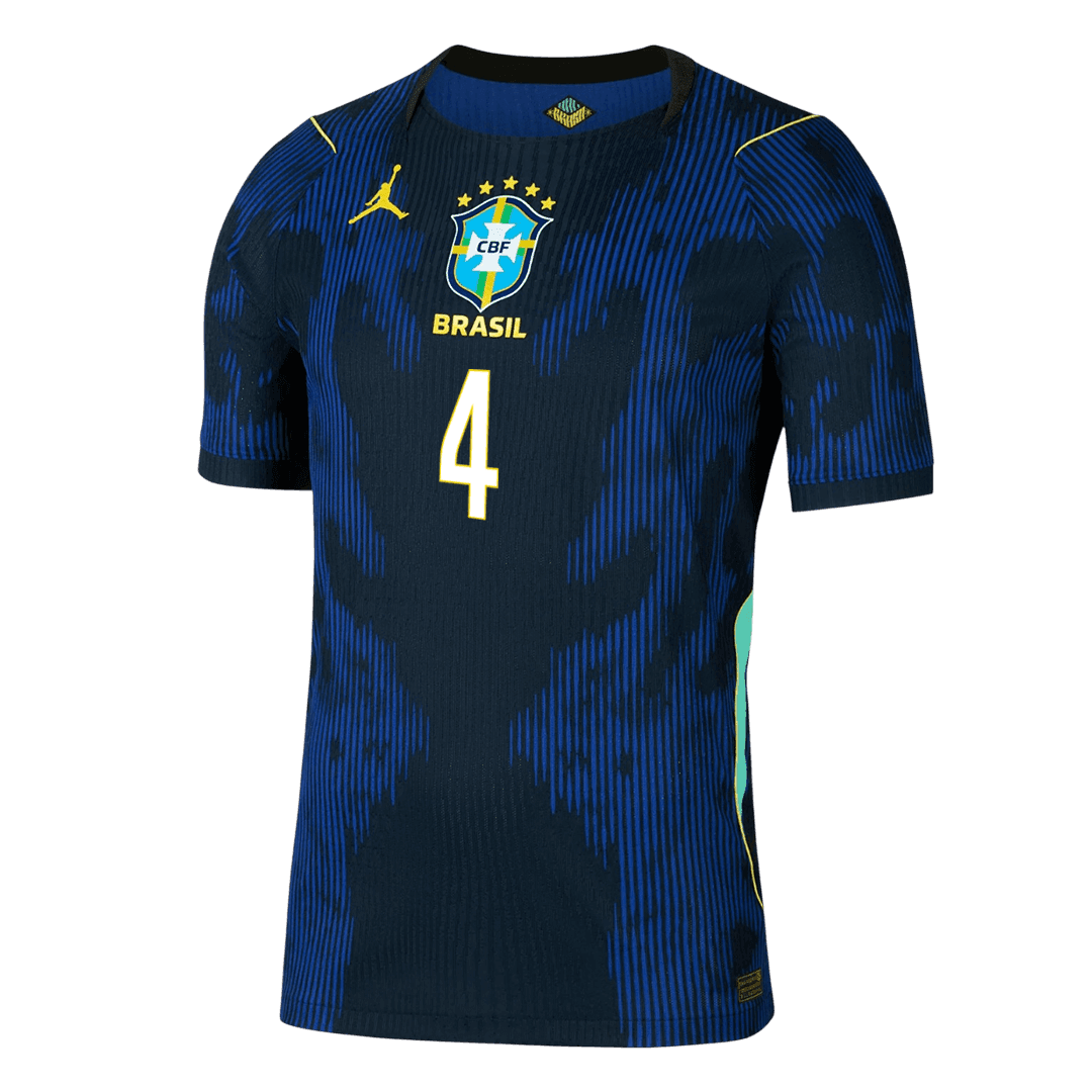 Camiseta Auténtica MARQUINHOS #4 Brazil 2026 Segunda Equipación Copa del Mundo - Version Jugador