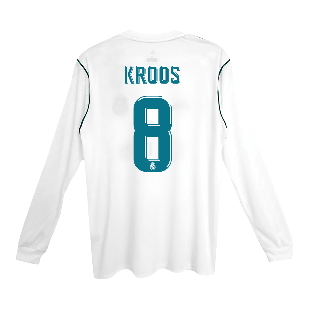 Camiseta Retro 2017/18 KROOS #8 Real Madrid Primera Equipación Manga Larga 2025/26