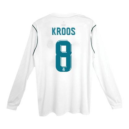 Camiseta Retro 2017/18 KROOS #8 Real Madrid Primera Equipación Manga Larga 2025/26