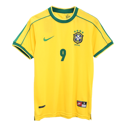 Tricouri Fotbal Vintage Brazilia RONALDO #9 Acasă 1998
