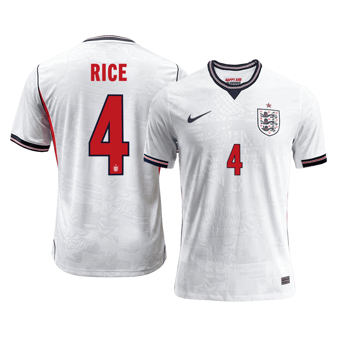Camiseta Auténtica RICE #4 England 2026 Primera Equipación Copa del Mundo - Version Jugador