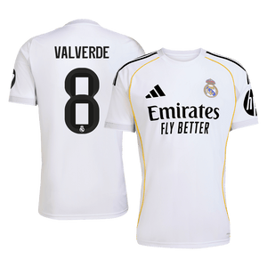 Tricouri Fotbal Real Madrid VALVERDE #8 Acasă 2025/26 - Premium