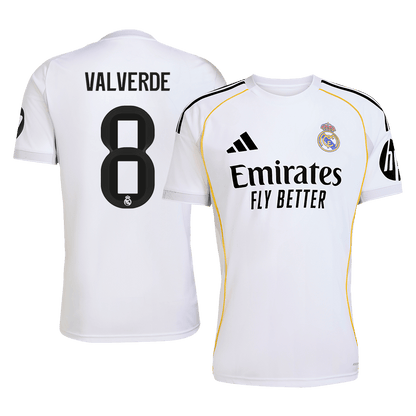 Tricouri Fotbal Real Madrid VALVERDE #8 Acasă 2025/26 - Premium (mărime mare)