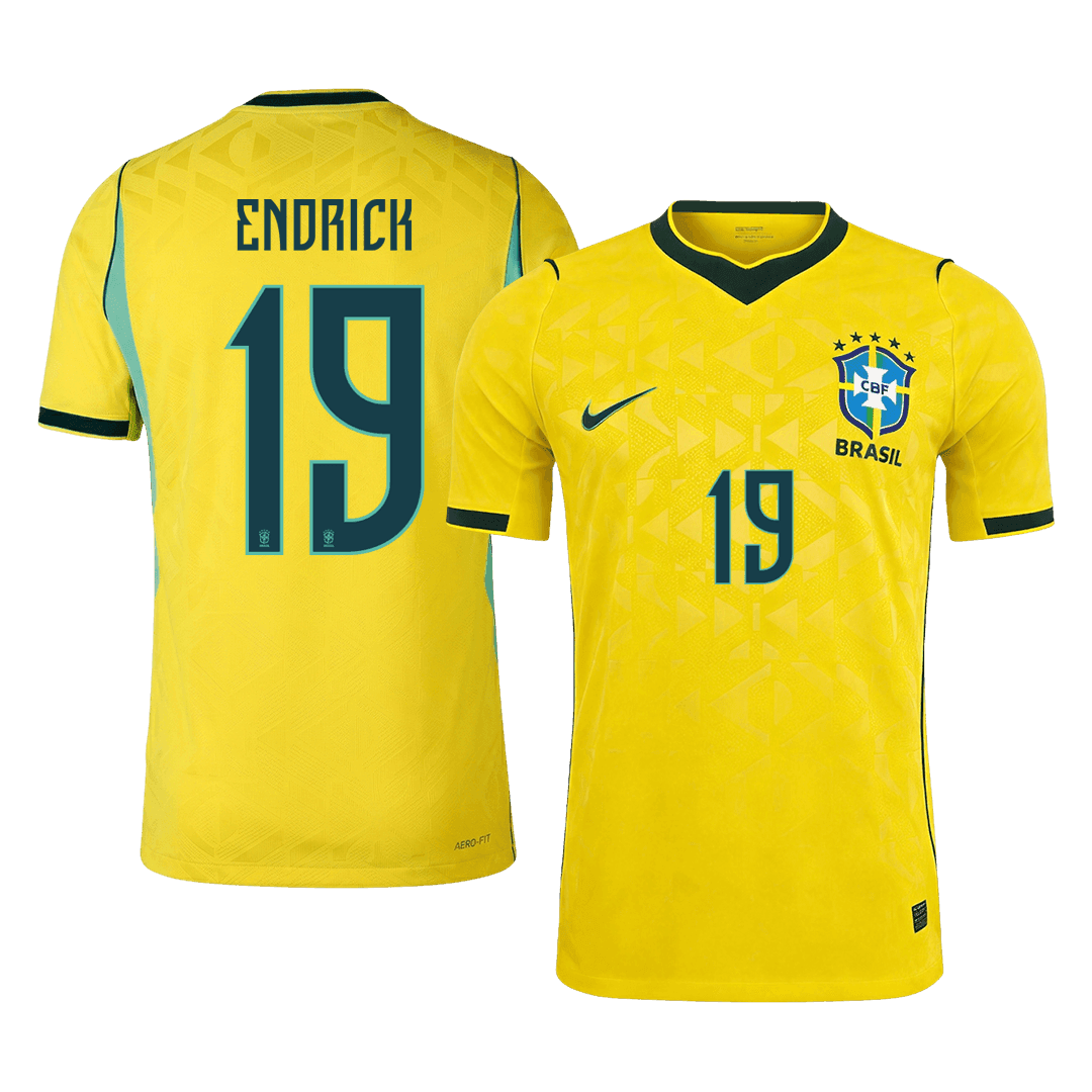 Camiseta Auténtica ENDRICK #19 Brazil 2026 Primera Equipación Copa del Mundo - Version Jugador