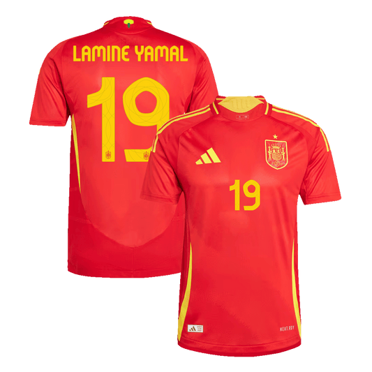 Auténtica LAMINE YAMAL #19 España 2024 Primera Equipación-Versión Jugador camiseta de fútbol