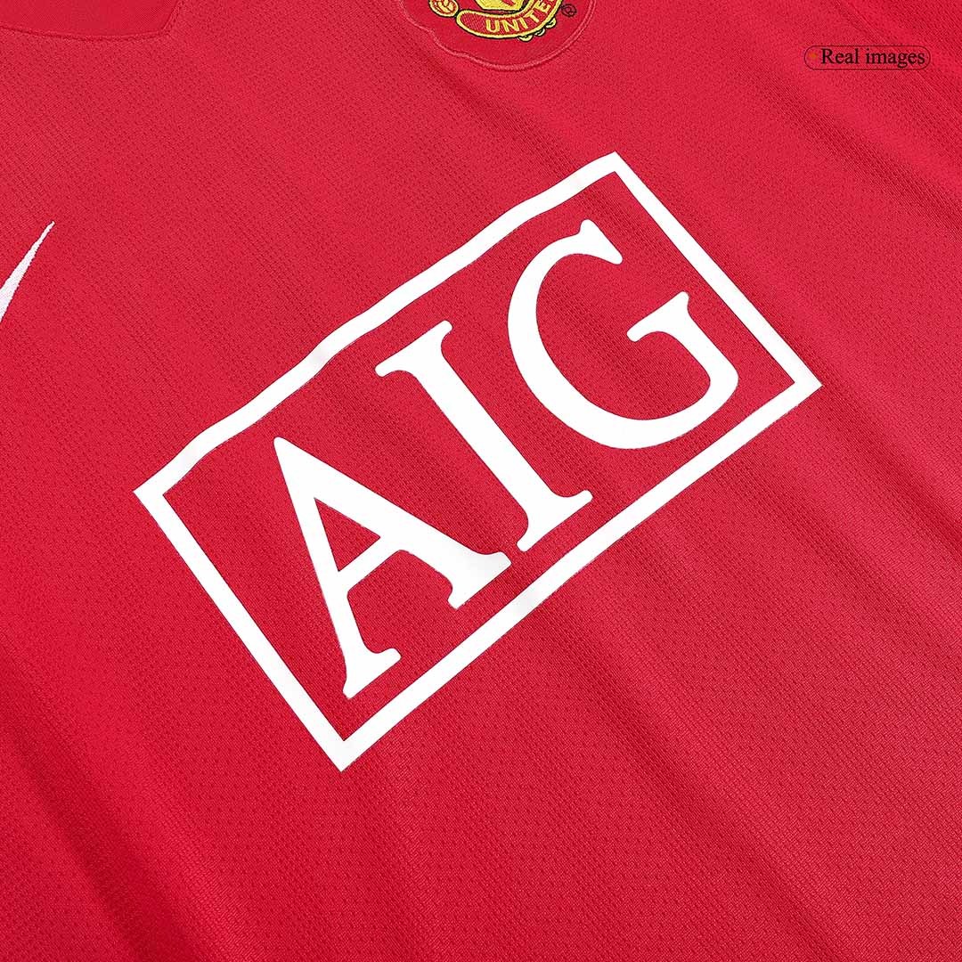 Tricouri Fotbal Vintage Manchester United ROONEY #10 Acasă 2007/08 Mânecă Lungă